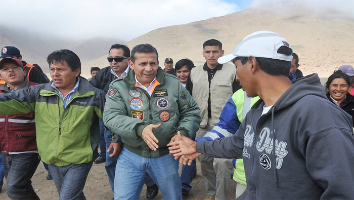El presidente Humala visitó a la región afectada por el sismo y evalúo daños estructurales (Andina)