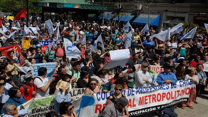 Los profesores chilenos exigen reparación de la deuda histórica (Foto: Publimetro)