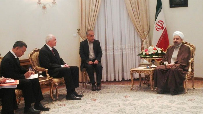 El canciller venezolano se reunió con el presidente iraní, Hassan Rouhani. (Foto: Cancillería de Venezuela)