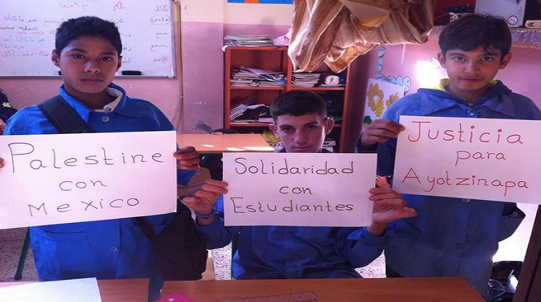 Jóvenes palestinos refugiados en Líbano también se solidarizaron con los 43 de Ayotzinapa.