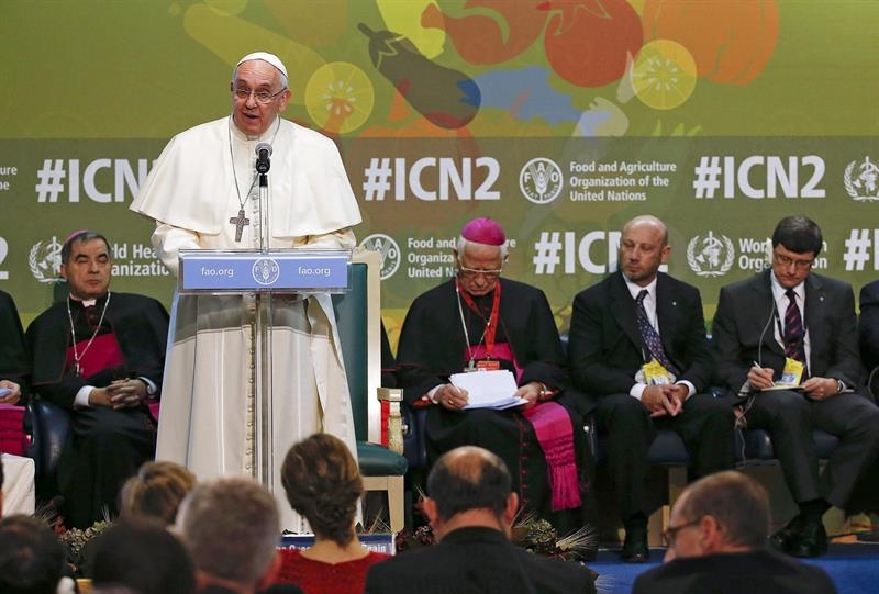 Papa Francisco durante su intervención a la FAO. (Foto: EFE)