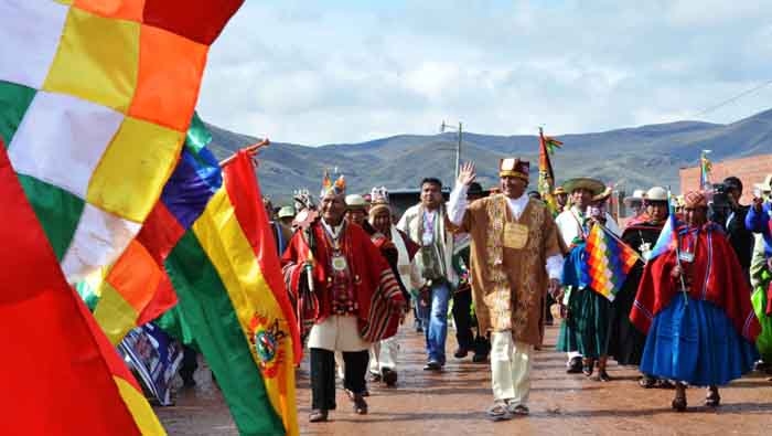 Así fue la ceremonia ancestral de investidura de Evo Morales