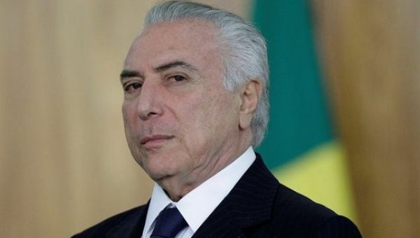 Brazilian President Michel Temer attends a ceremony for several new top diplomats at Planalto Palace in Brasilia, Brazil