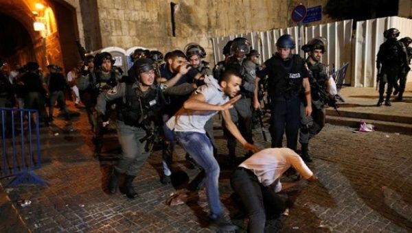 Israeli police attack Palestinian protesters outside Lion