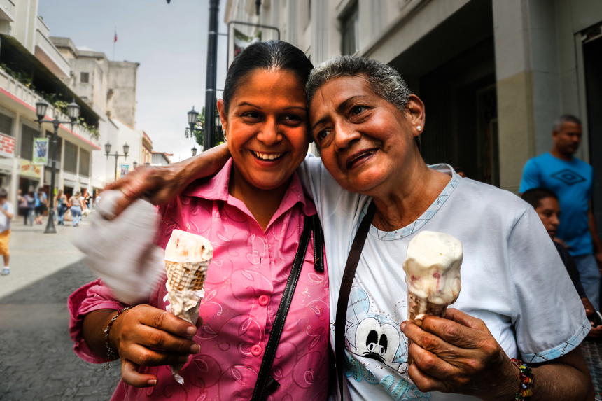 Con frío o calor, un helado en el centro de Caracas es inevitable. 