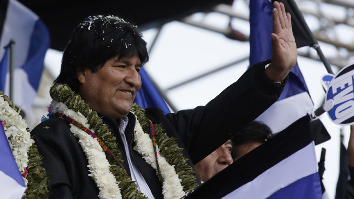 Presidente Evo Morales lidera intención de voto en próximas elecciones generales.