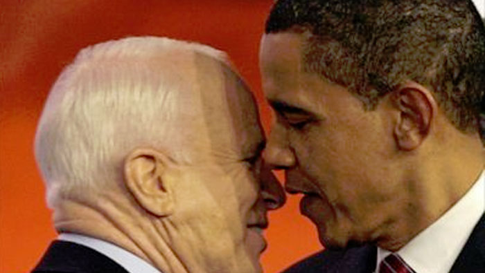 Obama y el senador republicano Jhon McCain.  (Foto: Voltairenet)