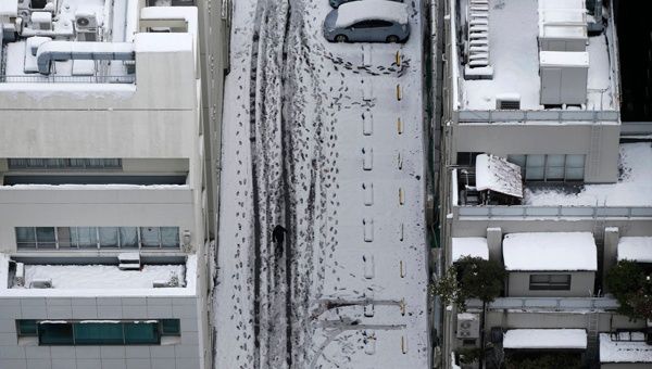 Un manto de unos 27 centímetros de espesor cubría la ciudad de Tokio (Japón), este domingo. (Foto: Reuters)