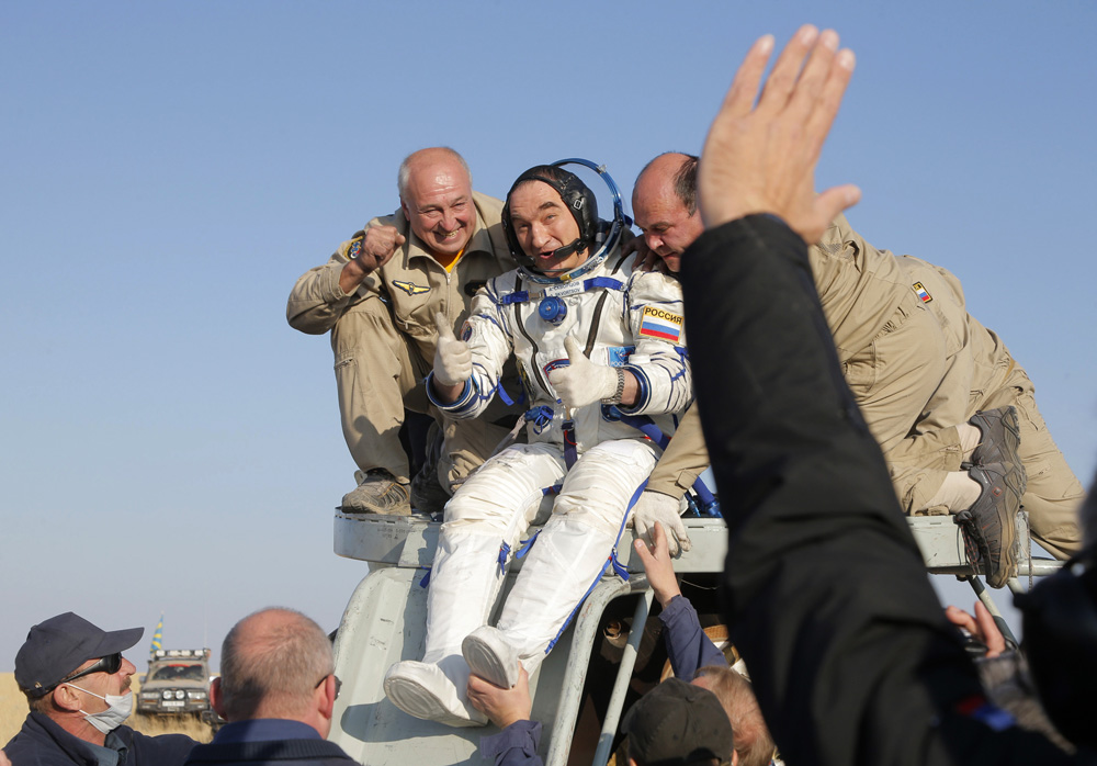 Regreso exitoso a la Tierra de tres astronautas, dos rusos y un estadounidense. (Foto: federalspace.ru)