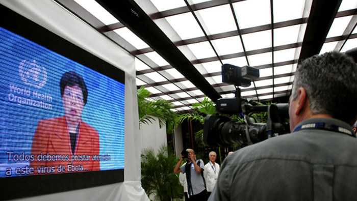 Proyectan mensaje de Margaret Chan, Directora General de la Organización Mundial de la Salud, al ALBA-TCP. Foto: Ladyrene Pérez/ Cubadebate.