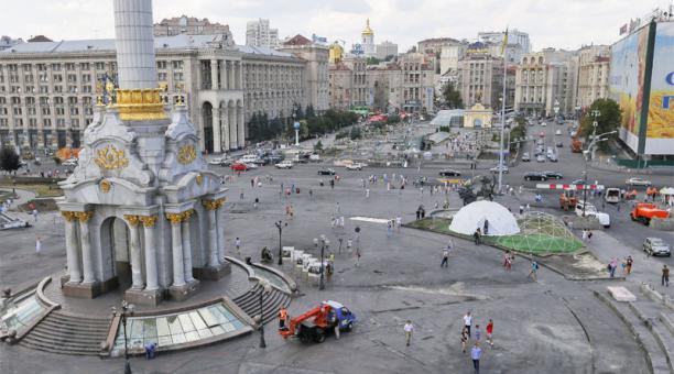 Plaza de la Independencia en el centro de Kiev. (Foto: EFE)