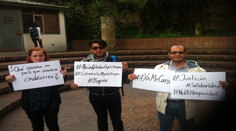 Amigos y vecinos de Bogotá también alzaron su voz por Ayotzinapa