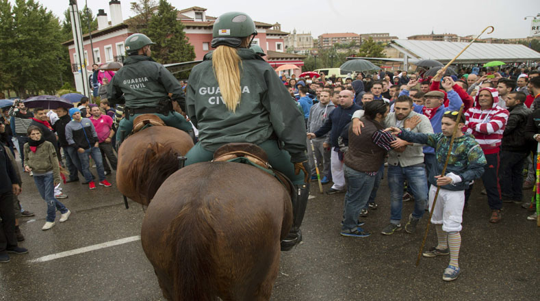 La tradicional fiesta del Toro de la Vega se realiza en Tordesillas en España este 15 de septiembre.