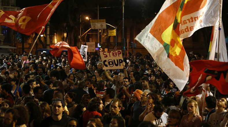 La actividad fue convocada por el Frente Pueblo Sin Miedo en Río de Janeiro, sureste de Brasil.