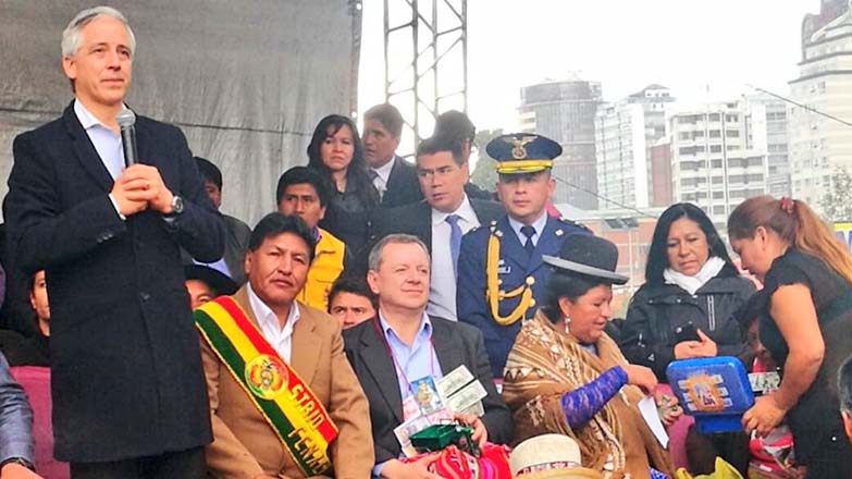 El vicepresidente Álvaro García Linera estuvo presente en la inauguración. 