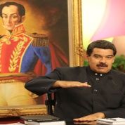 Maduro durante la rueda de prensa internacional en Miraflores.