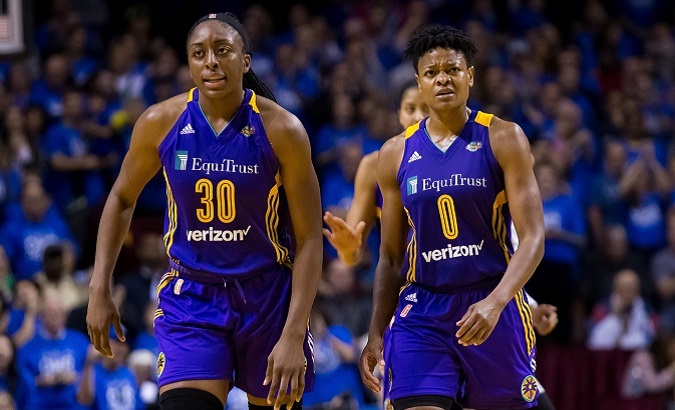 LA Sparks stay in locker room for national anthem before WNBA Finals Game 1  