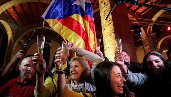  People react to results in Catalonia