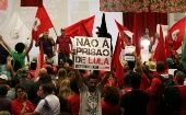 Brasileños manifiestan su apoyo a Lula da Silva 