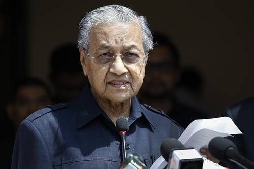 El primer ministro de Malasia, Mohamed Mahathir, durante una conferencia de prensa en Kuala Lumpur.