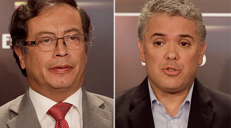 Iván Duque y Gustavo Petro se disputarán la Presidencia de Colombia el próximo 17 de junio.