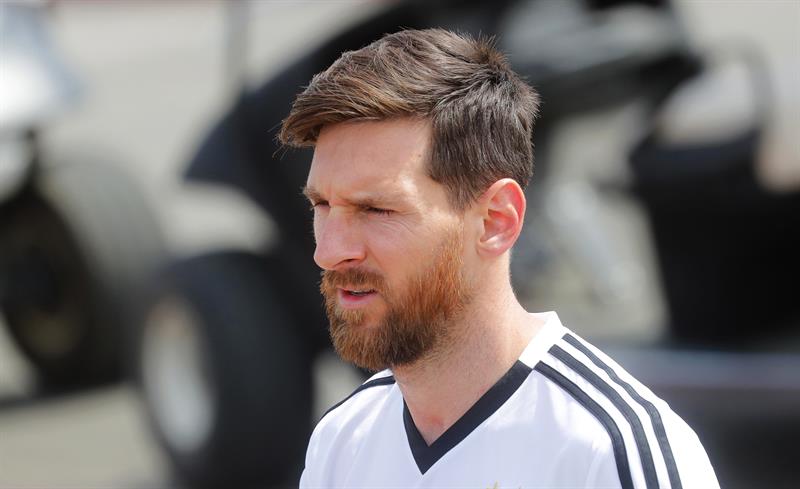 Messi entrenó este domingo junto a su selección.