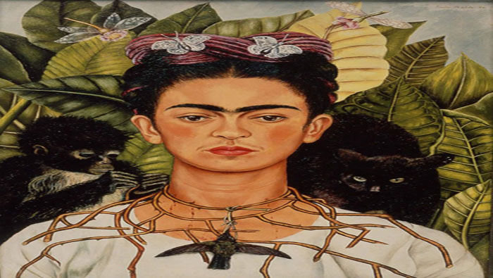 Autorretrato con collar de espinas fue uno de los tantos cuadros en los cuales la mexicana expresó su situación con Diego Rivera.