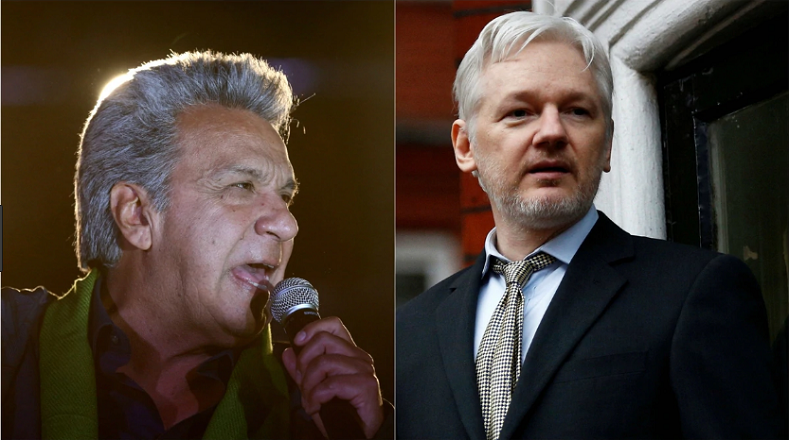 Fuentes afirman que Moreno retiraría el asilo a Assange en las próximas semanas.