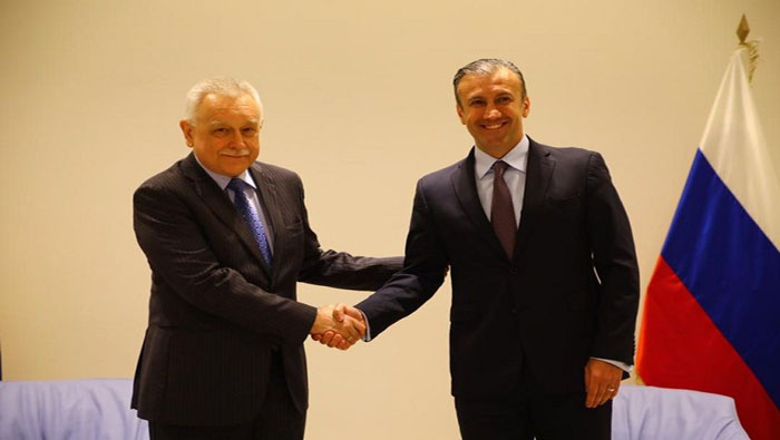 El vicepresidente sectorial de Economía, Tareck El Aissami, se reunió con el embajador de Rusia, Vladimir Zaemskiy, para evaluar los proyectos bilaterales.