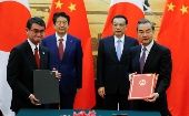 El primer ministro japonés, Shinzo Abe, y una comitiva japonesa se encuentran en China para mejorar las relaciones bilaterales.