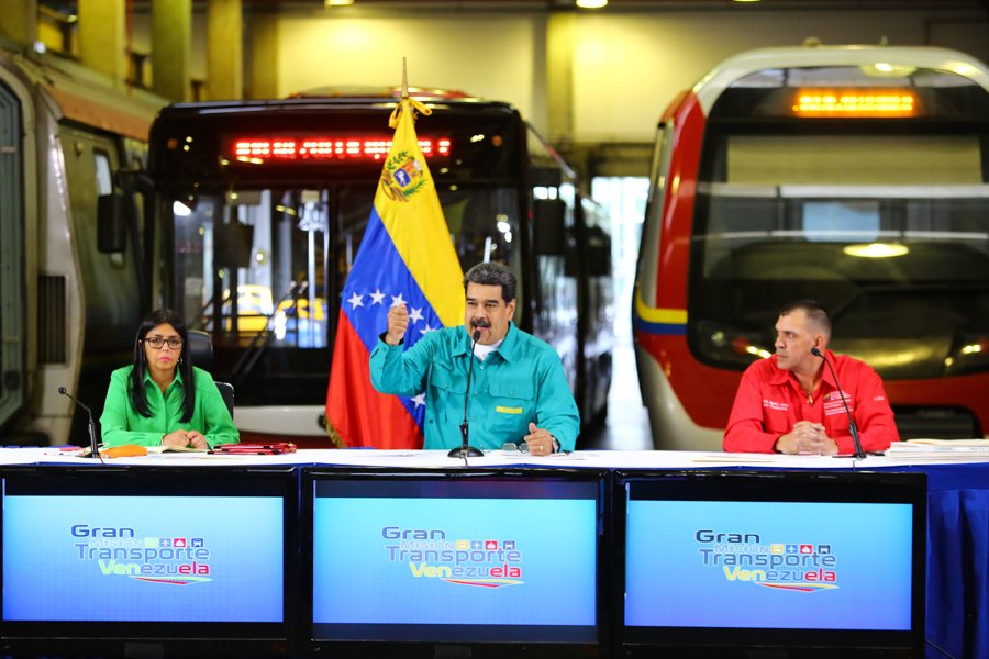El presidente ofreció la alocución desde los talleres del Metro de Caracas.