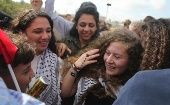 Ahed Tamimi estuvo detenida en una prisión israelí por abofetear a dos soldados israelíes, en un suceso que la convirtió en un símbolo de la oposición palestina a la ocupación militar israelí.