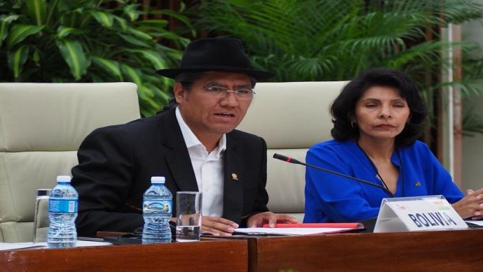 El representante de Bolivia alertó sobre la amenaza que existe contra los países progresistas y llamó a fortalecer la unidad.