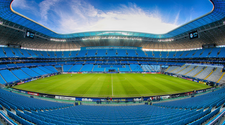 El segundo disponible para la tan esperada cita del deporte rey es el Arena do Grêmio, usado tanto para partidos como para grandes shows y festivales.