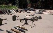 Las fuerzas sirias incautaron municiones, granadas de fabricación israelí, dispositivos de telecomunicación, cohetes de tipo RPG, así como medicamentos y máscaras antigás.