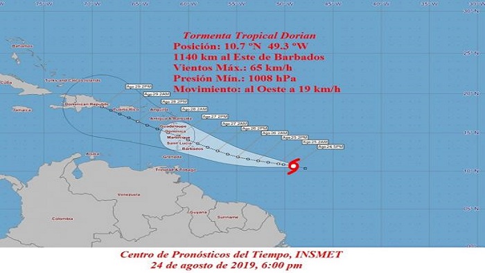 La tomenta tropical Dorian es la cuarta en la actual temporada ciclónica.