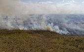 Vista de un incendio forestal en las cercanías de la ciudad de Cuiabá en el estado de Mato Grosso (Brasil), en agosto pasado. 