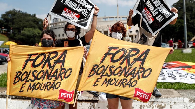 Las mujeres brasileñas han estado al frente de las manifestaciones contra Bolsonaro y han aprovechado esta jornada para marcar sus posiciones.