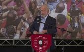 Lula agradeció el apoyo del pueblo brasileño y de la solidaridad internacional en el triunfo de la verdad y la justicia. 