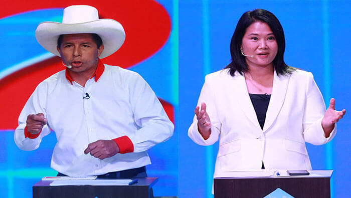 El debate fue confirmado por los representantes del partido Perú Libre de Pedro Castillo y de Fuerza Popular de Keiko Fujimori.