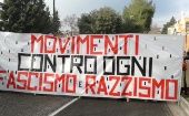 Una manifestación contra el odio racial y el racismo institucional y las múltiples formas del fascismo de 2018 en Italia.