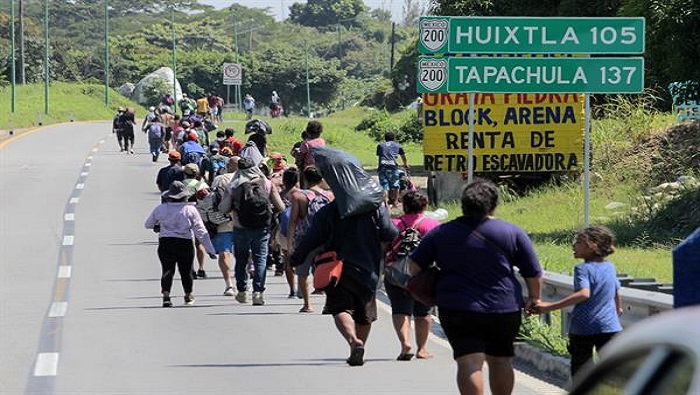 El contingente se propuso cubrir la ruta hasta las municipalidades de Tonalá y Arriaga, para luego enrumbar hacia la capital del estado, la ciudad de Tuxtla Gutiérrez.