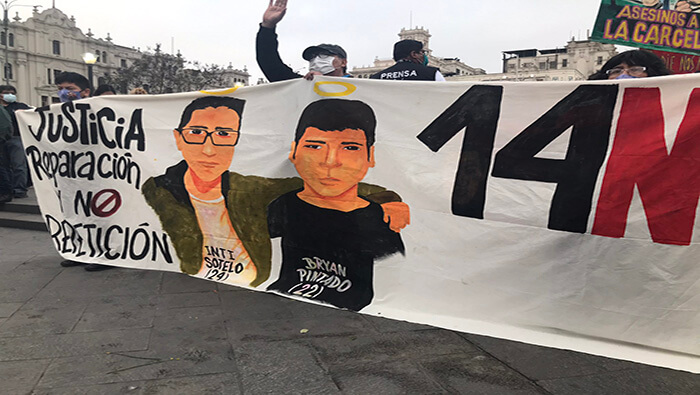 La marcha recorrió el centro Lima exigiendo justicia por la muerte de los estudiantes que fueron abatidos por la Policía.