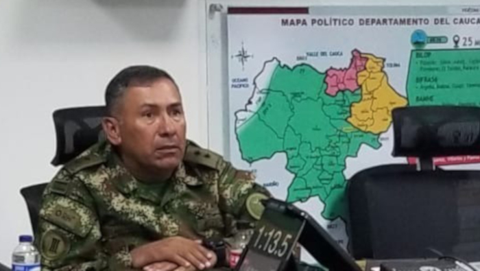 El Ejército colombiano anunció en un comunicado la destitución de Herrera Díaz como comandante de la Sexta División.