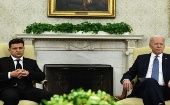 Los presidentes de EE.UU. y Ucrania conversaron sobre el apoyo financiero de Washington a Kiev.
