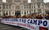 La protesta tuvo como objetivo exigir al Gobierno de España medidas que impulsen el medio rural. 
