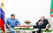 Nicolás Maduro y Abdelmadjid Tebboune sostuvieron un encuentro privado antes de reunirse con sus delegaciones e iniciar la reunión binacional.