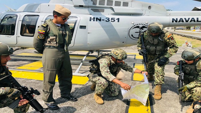 El comunicado de la Armada ecuatoriana precisa que armas de este tipo fueron utilizadas hace algunas semanas en un tiroteo contra una unidad de policías del municipio de Durán, Guayas.