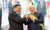 El presidente de Bolivia asistió a la ceremonia de toma de posesión de su homólogo Lula, realizada el primero de enero.