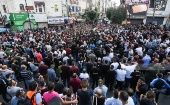 Miles de manifestantes en Cisjordania portaron la bandera palestina, corearon consignas y marcharon por las calles.
